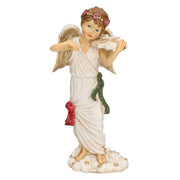 White resin angel with violin 11,5x8h22 cm
