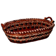 Oval walnut cream wicker weaving basket cm55x43h13
