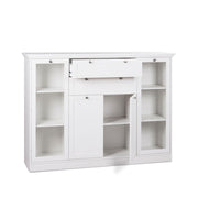Mobile sideboard with showcase 4 doors 2 drawers white 160x40xh.120cm