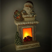 Gray Santa Claus resin led fireplace cm31,5x23h56