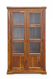 Showcase with 2 brown doors in rustic style wood
