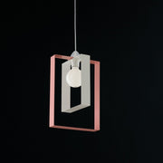 Modern suspension chandelier in pink white iron 25xh40 cm