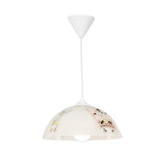 Lamp for bedroom Mufi MDL4164 white glass with drawings