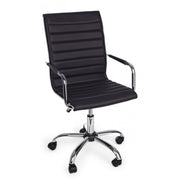 PERTH office armchair black, height-adjustable armrests and wheels in imitation leather