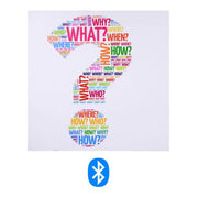 Bluetooth panel with multicolor question mark print