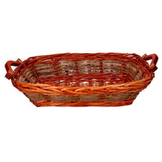 Rectangular honey wicker basket cm46x36h13