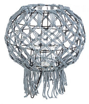 Vintage style lantern made of macrame, gray color 38h cm