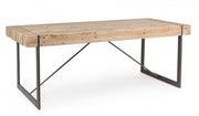 Garrett industrial urban table with wooden top