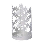 Round white snowflake metal tumbler holder cm ø8h20