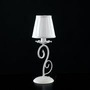 Bedside table lamp in white iron shabby white lampshade 13x h28cm