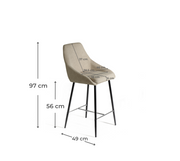 Set of 2 Fabric Stools 46cm x 49cm x 97cm