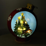 Reindeer metal sphere with red led cm25x30h40