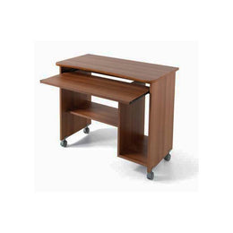 Office desk computer holder in antique walnut with wheels H.76 L.93 P.48.5 cm