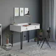 White Sponge Desk with Black Legs and Drawer - 81.40cm H x 61.80cm W x 100cm L