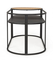 Elyot black oval steel coffee table