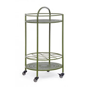 Green steel bottle trolley