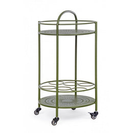 Green steel bottle trolley