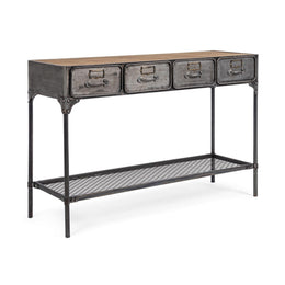 Console Store 4 drawers 1 shelf in industrial style