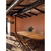 Extendable Oval Acacia wood outdoor table 150 - 200x90x h74 cm