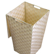 Square lined cream polyester basket cm33x33h53