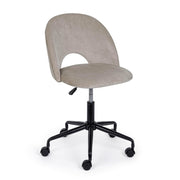 Taupe velvet office chair and steel base
