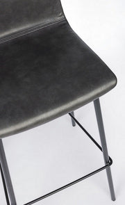 Kyra anthracite leatherette vintage steel bar stool 39 x 44 x 103.5 cm