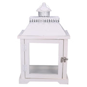Square white wooden lantern cm24x16h39