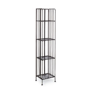 Folding shelf with four shelves in steel Brown RAY 34x30x h153 cm