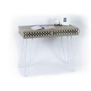 Ilia desk white metal feet and oak top 96x51x75 HMT190642