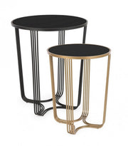 Set 2 gold-black design style metal coffee table