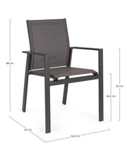 Crozet dark anthracite outdoor chair with armrests