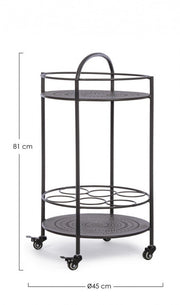 Trolley for bottles in Anthracite Gray steel