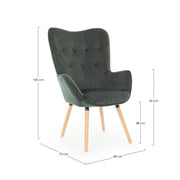 Juliet velvet velvet armchair forest green