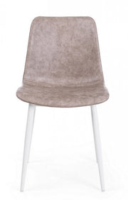 Kyra beige faux leather vintage chair