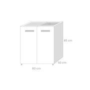 Kitchen sink White Ash 2 doors Cm 80x50xH 85