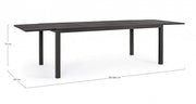 HILDE outdoor table in Anthracite aluminum Extendable 200-300x100x h75 cm