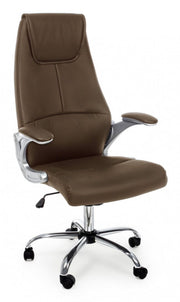 Camberra brown eco-leather office armchair with armrests