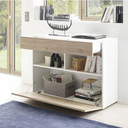 Sideboard 1 drawers 1 flap white - oak 111x42xh 82 cm