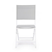 Outdoor chair in aluminum White Gray ELIN 47x57x h88 cm