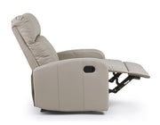 Iris faux leather manual reclining armchair in dove gray