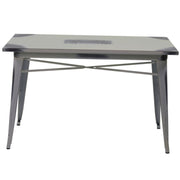 Bristol industrial style table with antique white top h76 cm
