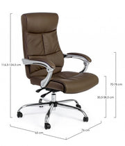 Lisbon reclining brown leatherette office armchair with armrests