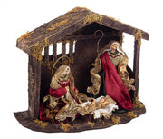 Baroque Red Nativity Scene in C-Capanna Style