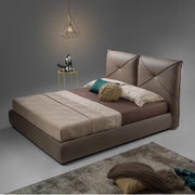 Double bed with container ARMONIA Tortora 188x223x h109 cm