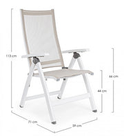 CRUISE Folding Outdoor Armchair White 59x71x h 113 cm