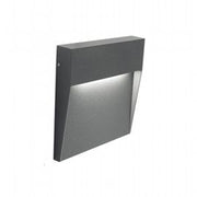 Square Aluminum Wall Sconce with Satin Diffuser - 3W, 361 Lumens, Warm Graphite Light