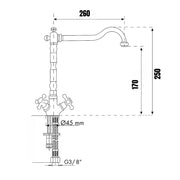 Antique Copper Dual-Handle Kitchen Mixer 27RA570B