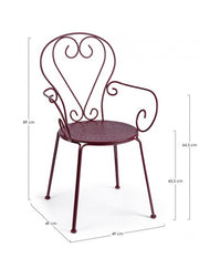 Etienne Bordeaux stackable chair with armrests