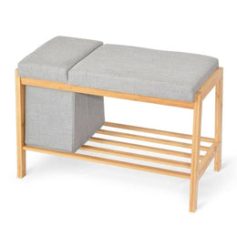 Wooden bench with container