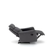 Manual reclining relax armchair in anthracite imitation leather 70 x 92 x h. 105 cm